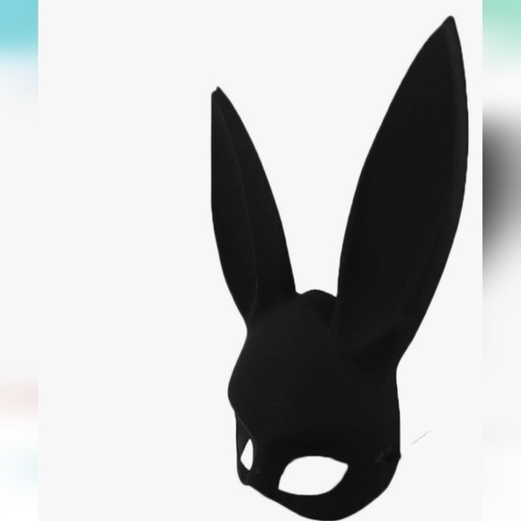 NIB 2 Pack Adult Delux Black Bunny Ears Mask - Picture 5 of 6